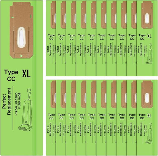 Therwen 20 Pack XL Vacuum Cleaner Bags Compatible with Oreck Type Cc, All Commercial Upright Vacuum Hypo-allergenic Disposable Upright Cleaner Bags