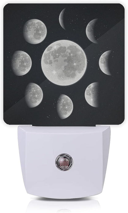 Smoaffly Moon Phases Night Light Plug-in LED Nightlights Auto Sensor Night Lamp Dusk-to-Dawn Lamp Home Decor for Nursery Children Girls Boys