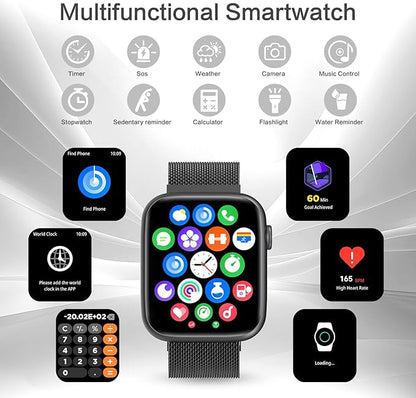 Smart Watches for Men Blood Pressure, DA GPT AI Waterproof Smartwatch, 1.9" AMOLED Display, 24/7 Heart Rate, Blood Oxygen, Stress Sleep Monitor, 123 Sports Fitness Tracker, Compatible Android and iOS