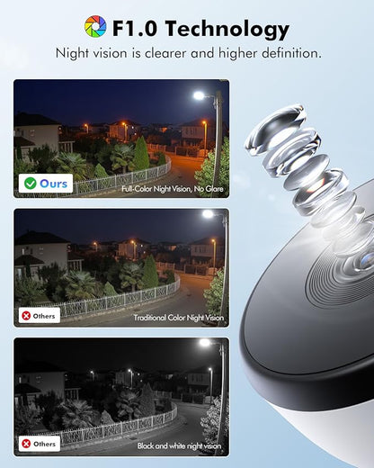3MP 2K Window Security Camera, 5G & 2.4GHz WiFi Indoor Camera for Home Security with Starlight Color Night Vision, 24/7 Recording, Motion Detection, Easy & Quick Window Mount for Outdoor Monitoring