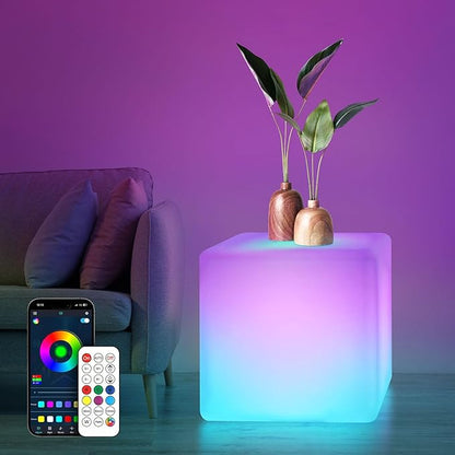 LOFTEK 12-inch Smart Cube Lights: RGBW 16 Million Colors Changing Floor Lamp with APP, Music Sync & Timer NightLights for Living Room Bedroom Game Atmosphere(Corded Electric)