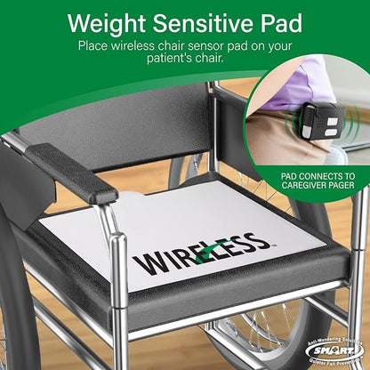 Smart Caregiver Chair Exit Alarm System with Wireless Pager and for Fall Prevention | Chair Alarm Alerts Caregiver When They Get Up from The Chair | USA-Based Company and Customer Support