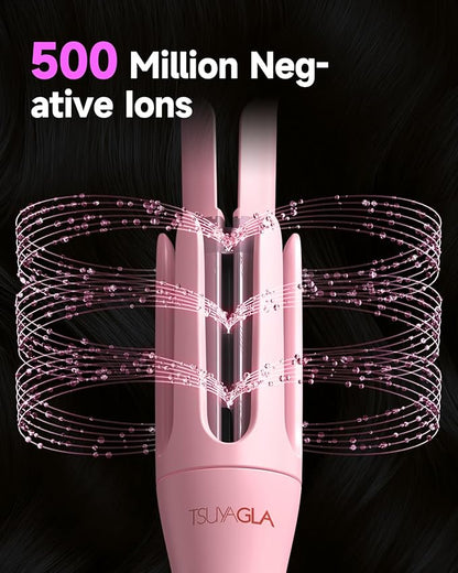 TSUYAGLA Automatic Curling Iron,1 1/4 Hair Curler with 3 Temperatures, 10S Fast Heating, 2-Way Rotation, 30 Min Auto Shut-Off, 500 Million Ionic, Anti-Scald-Tangle for Long Hair