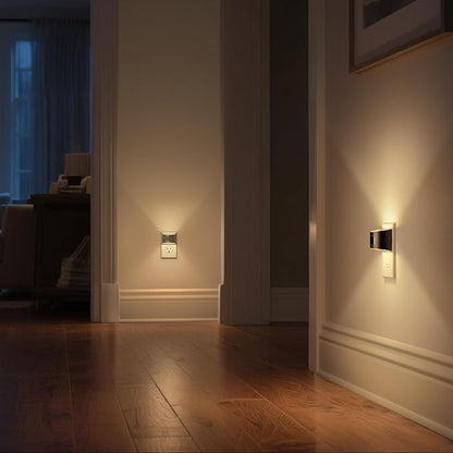 DORESshop LED Night Light[2 Pack], Night Lights Plug into Wall, 3 Mode Plug in Night Light with Motion Sensor, Dusk to Dawn Sensor, Nightlights for Adults, Bedroom, Bathroom, Hallway