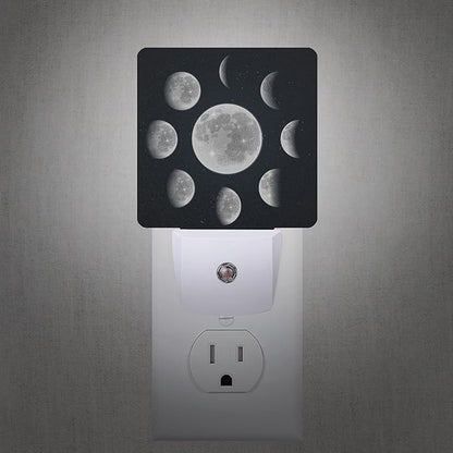 Smoaffly Moon Phases Night Light Plug-in LED Nightlights Auto Sensor Night Lamp Dusk-to-Dawn Lamp Home Decor for Nursery Children Girls Boys