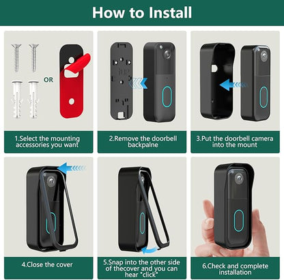 All-new Blink Doorbell Mount,Compatible with Blink Video Doorbell Camera(2nd Gen),No drilling Blink Mount Bracket,Easy to Install for Blink Doorbell Security System(Blink Doorbell Not Included),Black