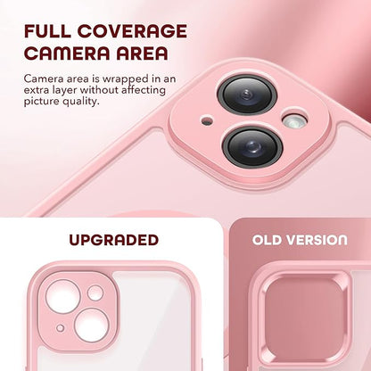 Magnetic for iPhone 15 Plus Case, Compatible with MagSafe, Built-in Privacy Screen Protector and Camera Protection, Anti Spy Full Body Dustproof Shockproof Hard Phone Case 6.7", Pink