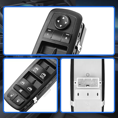JALIAMTE 68086693AC Master Power Window Switch, Window Control Switch 8+3 Pins Driver Side Power Switch Compatible with 2011-2013 Dodge Durango/Grand Cherokee, Replaces OE# 68086693AD, 68086693AE