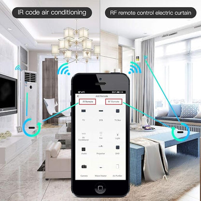 MoesGo WiFi RF IR Universal Remote Controller TV Air Conditioning Smart Home Blaster Infrared RF Appliances Tuya/Smart Life App,Voice Control Alexa Google Home