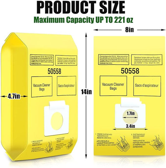 DTESL 50 Pack Vacuum Cleaner Bags Fit for Kenmore Canister Type C/Q 5055 50555 50557 50558 and Pana·sonic Type C-5 C-18, 200 Series, 400 Series, 600 Series, 700 Series, 800 Series (50 Pack)