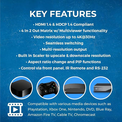 OREI 8K 2x1 HDMI Switch 4K@120hz - Auto HDMI Selector 48Gbps High Resolution Switch Between 2 Inputs Perfect for Gaming, PS5, Xbox, HDR10, Dolby Vision