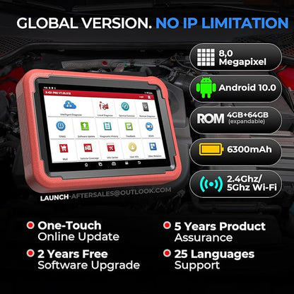 Launch X431 PROS V 5.0, 2026 Newly Bidirectional Scan Tool, Bluetooth Launch Scanner with DBSCar VII Connector,38+ Reset for All Cars,Online ECU Code,CANFD,FCA AutoAuth,VAG Guide,2 Yrs F-Ree Update
