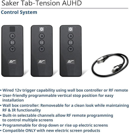Saker Tab-Tension AcousticProUHD, Acoustically Sound Transparent Motorized Projector Screen Movie Cinema Gaming, SKT135UH2-E12-AUHD
