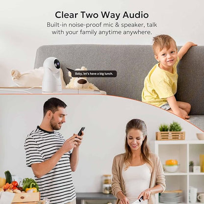 owltron 4pcs Indoor Pan/Tilt Security Camera 2K, Smart Cam for Home Security with Motion Detection, 2.4G WiFi with Phone APP, Baby/Pet Camera with IR Night Vision & Two Way Talk