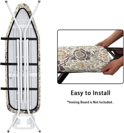 ZCFYGDX Elastic Ironing Board Covers Standard Size, William Morris Prints Ironing Board Straps/Cover and Fastener 15x48 Inch, Strongly Breathable and Doesn't Retain Moisture, Easy Installation