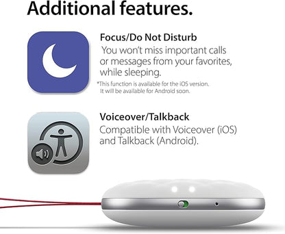 Bellman & Symfon Vibio Bluetooth Bed Shaker – Silent Vibrating Travel Alarm Clocks for Heavy Sleepers – Portable Rechargeable Clock with Multiple Alarms, Call and Message Alerts Easy to Pack for Trips