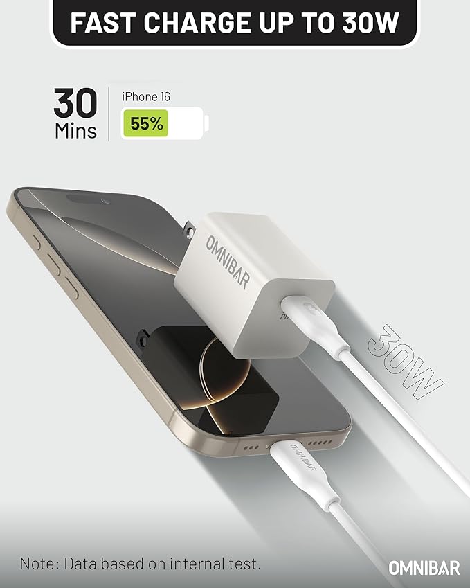 30W USB C Charger,GaN Fast Wall Charger Block,PD3.0 PPS USB-C Power Adapter for Google Pixel 9/9 Pro/9 Pro XL/8/8a/8 Pro/iPhone 16/15/14/13 and More Series, Galaxy, iPad, Compatible with MagSafe,White