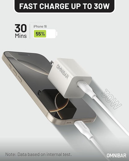 30W USB C Charger,GaN Fast Wall Charger Block,PD3.0 PPS USB-C Power Adapter for Google Pixel 9/9 Pro/9 Pro XL/8/8a/8 Pro/iPhone 16/15/14/13 and More Series, Galaxy, iPad, Compatible with MagSafe,White
