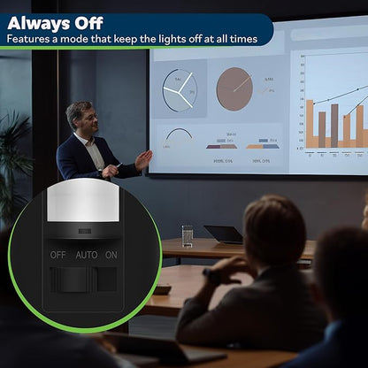 TOPGREENER in Wall PIR Motion Sensor Light Switch, Occupancy Sensor Switch, 𝐍𝐞𝐮𝐭𝐫𝐚𝐥 𝐖𝐢𝐫𝐞 𝐑𝐞𝐪𝐮𝐢𝐫𝐞𝐝, On/Off Override, 𝐒𝐢𝐧𝐠𝐥𝐞 𝐏𝐨𝐥𝐞, 4A, 500W, TSOS5-BKWP,Black