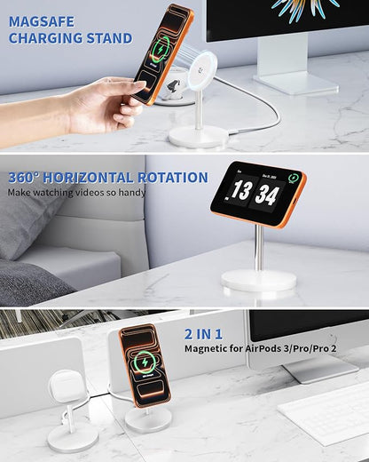Magnetic Wireless Charger Stand, 25W Fast Mag Safe Charger [Qi2.2 Certified] iPhone Stand, 6FT Magnet Wireless Charging Station/Pad for iPhone 17 Air 17 Pro 17 Pro Max 16 15 14 13 12,AirPods Pro 2/3/4