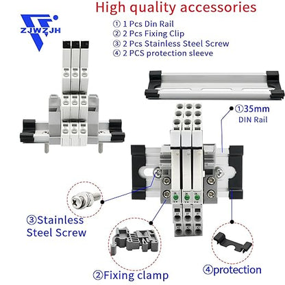 3Pcs 24V Miniature Relay for PLC Controller 24VDC and 24VAC Relay SPDT 6Amp with LED Light Socket 41F-1Z-C4 Spring Terminals Push in Socket No Need for Screw
