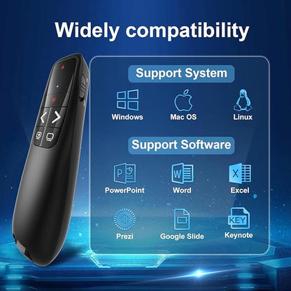 (2 Units) Wireless Presenter Remote, Clicker for Laptop PowerPoint Presentations Pointer, RF Computer Clicker for Presentations Remote, Slideshow/Smartboard/College/Classroom/PPT Clicker
