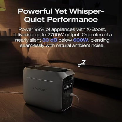 EF ECOFLOW Portable Power Station DELTA 3 Plus with Smart Extra Battery, Expand Capacity from 1024Wh to 2048Wh, Solar Generator for Emergency, Home Backup, Outdoor Camping