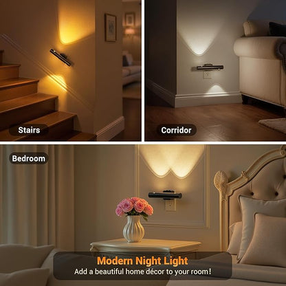 JandCase LED Night Light, Modern Night Lights Plug into Wall, 2 Pack 3000K/4000K/5000K Adjustable Color Nightlights with Dusk-to-Dawn Sensor, Dimmable Night Lights for Bathroom, Hallway, Stairway