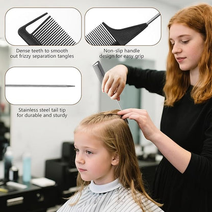 SWEET VIEW Boar Bristle Slick Back Hair Brush for Smooth Flyaways, Frizz, Sleek Ponytail, Buns and Edge Baby Hair, Teasing | Gel Comb Styling Accessories for Girls, Kids and Women