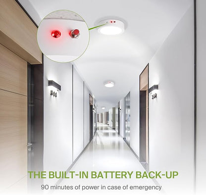 ASD LED 7" Round Flush Mount Ceiling Light Fixture, Low Profile Surface Lighting | 5CCT, Dimmable, Battery Backup, ETL Listed | 15W 1200LM 2700-6000K 120V | Kitchen, Hallway Lamp | White, 12 Pack