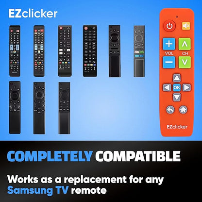 Samsung Replacement TV Remote Compatible with Samsung TV's ONLY (Orange) Big Button TV Remote Control, Simplified and Easy to Use (2xAAA Batteries not Included)