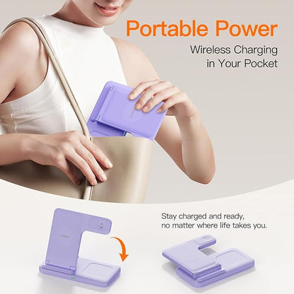 2025 3 in 1 Wireless Charger for iPhone 16 15 14 13 12 11 XR 8, Apple Charging Station for Apple Watch 10/9/Ultra/8/7/SE/6/5/4 & AirPods Series, Wireless Charging Station for Multiple Devices Apple