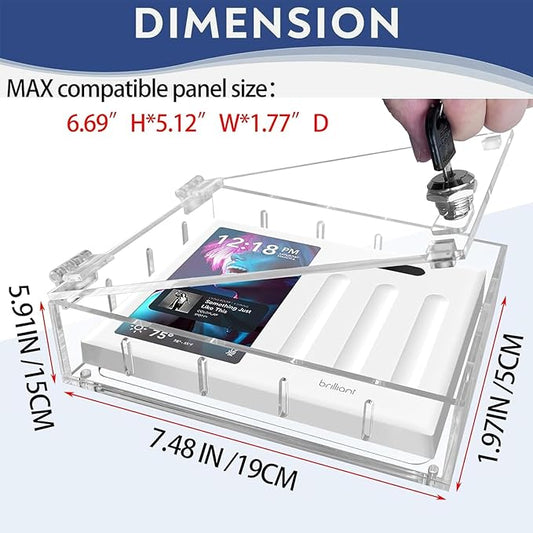 Young Dance Extra Large Thermostat Lock Box, Smart Touch Wall Switch Panel Lock With Lock Fits Smart Home Control (3-Switch Panel), 6.7" H X 5.12" W X 1.77" D or Smaller (1 Pack)
