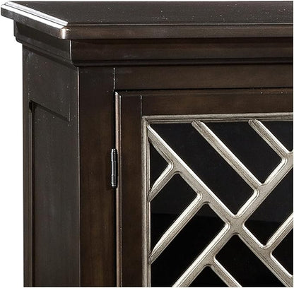 Hekman Transitional Entertainment Center - Wooden Finish, Durable Solid Wood TV Stand, Media Console Cabinet with Power Pack Outlet, 4 Glass Door, Media Storage Shelf, Modern Living Room Furniture