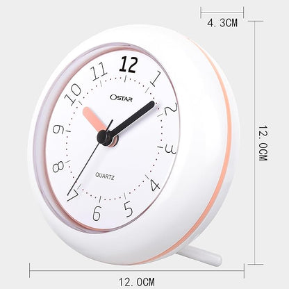 OSTAR Waterproof Bathroom Shower Clock, Analog Quartz Clock Hanging Stand Dual Purpose, One AA Battery Operated 4.72 inch Round Size