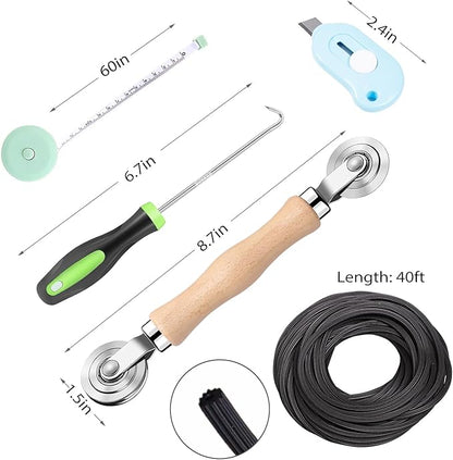 Windows Screen and Screen Door Repair Kit - 48"x118" Fiberglass Mesh Gray with Rolling Tool/Hook/Ruler/Cutter/Spline - Window Screen & Sliding Screen Door Replacement for Windows, TOOLTRIZ