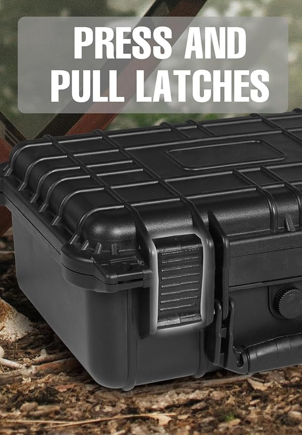 14x 11.5x 6.5 Inch Hard Case, Portable Weather Waterproof Protective Camera Case with Customizable Foam, Fit Use of Drones, Camera, Equipments, Black，upgraded