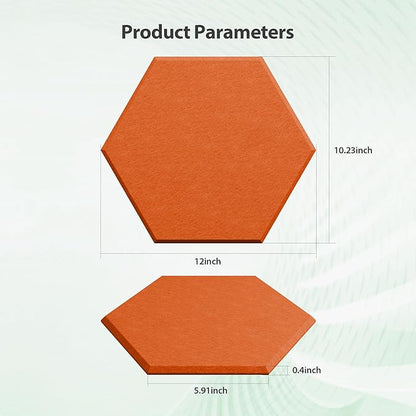 Amantech 12 Pack Acoustic Panels Self Adhesive Sound Proof Foam, High Density Sound Acoustic Panel, 12X10.23X0.4 Inch Hexagon Panels in Home, Office, Reccording Room, Studio,and more(Orange-Red)
