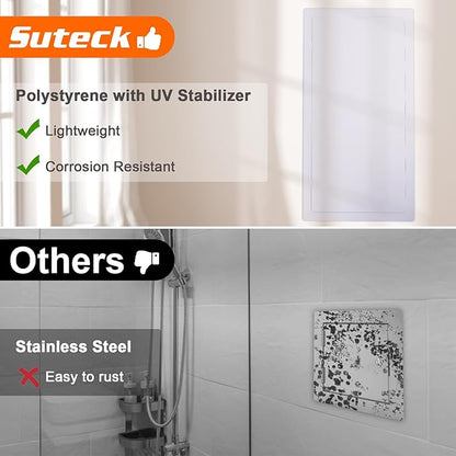 Suteck Plumbing Access Panel for Drywall Ceiling 14 x 29 Inch Reinforced Plastic Wall Access Doors Removable Hinged White