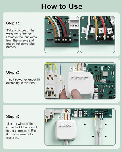 WUKUR Power Extender Kit for ecobee Smart Thermostat Premium, C-Wire Adapter Compatible with ecobee3 Lite, Premium, Enhanced, Essential, Lite, for ecobee4 and Smart Thermostats with Voice Control