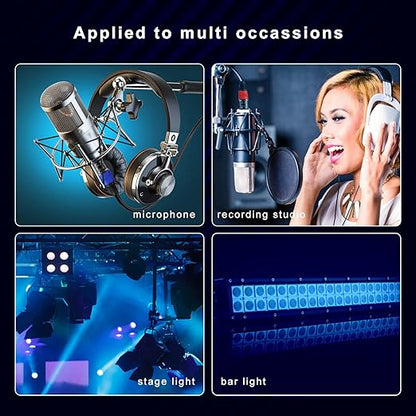 AuxLink XLR Cables, XLR Microphone Cable 25 ft 6 Pack, Gold-Plated 3-pin XLR Speaker Cable Male to Female Balanced Mic Cable