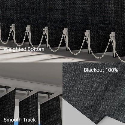 Blindify Motorized Vertical Blinds Compatible with Alexa Google Home, Blackout Sliding Door Shades Smart Vertical Blinds Remote Control Customize, 3-Layer Dark Grey