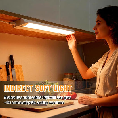 Snyloe 12" LED Under Cabinet Lighting, 8W 600LM, 3 Color Temperatures (3000K/4000K/5000K), Hardwired or Plug-in, Dimmable, 45° Rotatable Design, Connect Multiple Fixtures Up to 15 Units