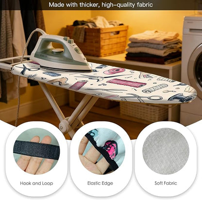 Nuxovilar Ironing Board Cover Needle Cotton 15x54 Inches | Ironing Board Cover and Pad Sewing Tools Design Needle Cotton for Home Laundry, Craft Space, Bedroom