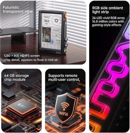 Divoom TimesFrame – 10.1" WiFi 6 Digital Picture Frame & Smart Desk Display, No Subscription | 64GB | Send Photos, Videos & AI Styles + Live Widgets (Weather, Calendar, etc)–Perfect Personalized Gift