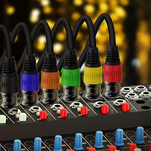 AuxLink XLR Cables, XLR Microphone Cable 10 ft 4 Pack, Gold-Plated 3-pin XLR Speaker Cable Male to Female Balanced Mic Cable
