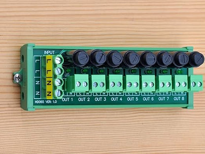 Screw Mount AC 24-250V 8 Channel Pluggable Side Wiring Terminal Block Power Distribution Fuse Module, HCDC HD065RP