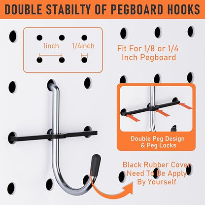 INCLY 280PCS Upgraded Pegboard Accessories Organizer Kit, Peg Board Hooks Assortment with Bins & Cups for Organizing Tools, Fit 1/8 or 1/4 inch Pegboard for Garage Workshop Wall Hanging Tools