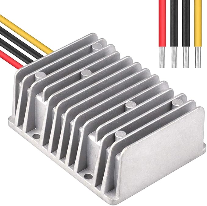 Cllena DC 9V-40V to 24V 10A Automatic Buck Boost Converter Step Down/Up Regulator Voltage Reducer Converter Waterproof Regulated DC Power Supply for Golf Cart Club Car LED Light