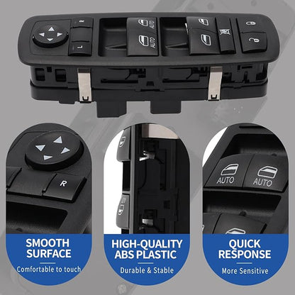 AMICAREP Master Power Window Switch Driver Side Compatible with 2012-2015 Dodge Grand Caravan Ram 1500 2500 3500 Town & Country 9+3 Pin 4 Door Replaces# 68110866AB
